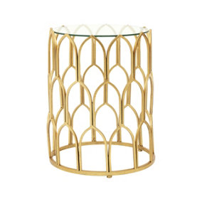 Interiors by Premier Merlin Gold Leaf Side Table