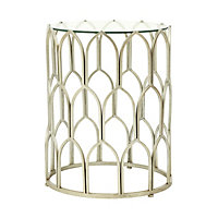 Interiors by Premier Merlin Silver Leaf Side Table