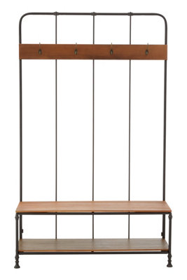 Interiors by Premier Metal and Wood Bench, Living Room Bench with ...