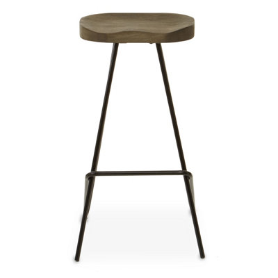 Interiors by Premier Metal Frame Bar Stool, Sleek And Sturdy Kitchen Stool with Footrest, Contemporary Stool for Bar Counter