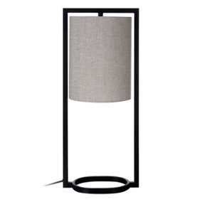 Interiors by Premier Metal Table Lamp, Minimalist & Elegant Table Lamp for Modern Homes, Grey Shade Modern Table Lamp, Table Lamp