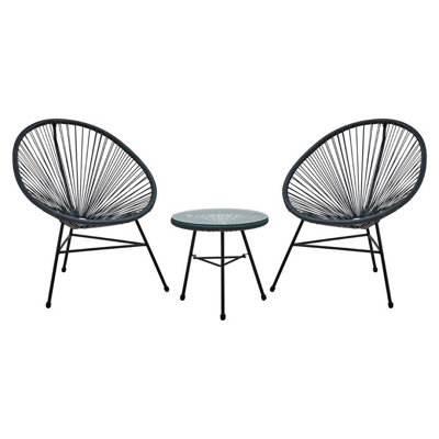 Interiors by Premier Miami Grey Rattan 3 Piece Patio Set