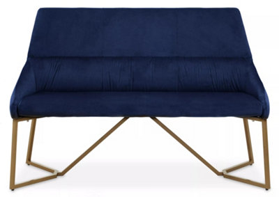 Interiors by Premier Midnight Velvet Bench, Indoor Bench with Velvet Upholstery for Living Room with Soft Velvet Seat
