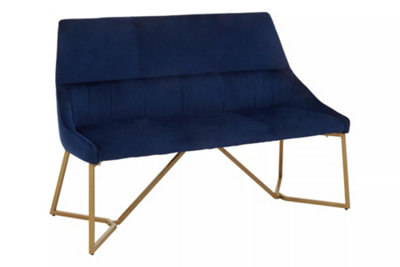 Interiors by Premier Midnight Velvet Bench, Indoor Bench with Velvet Upholstery for Living Room with Soft Velvet Seat