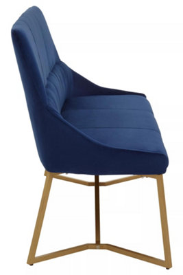 Interiors by Premier Midnight Velvet Bench, Indoor Bench with Velvet Upholstery for Living Room with Soft Velvet Seat