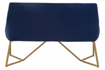 Interiors by Premier Midnight Velvet Bench, Indoor Bench with Velvet Upholstery for Living Room with Soft Velvet Seat
