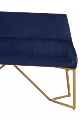 Interiors by Premier Midnight Velvet Bench, Indoor Bench with Velvet Upholstery for Living Room with Soft Velvet Seat