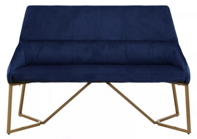 Interiors by Premier Midnight Velvet Bench, Indoor Bench with Velvet Upholstery for Living Room with Soft Velvet Seat