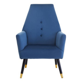 Interiors by Premier Midnight Velvet Button Chair, Highback Velvet Buttoned Chair, Long-lasting Velvet Dining Armchair