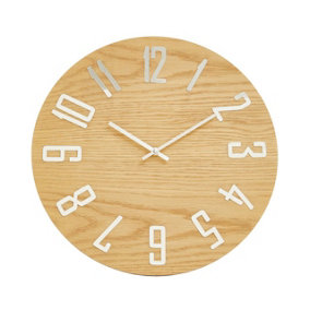 Interiors By Premier Minimalist Natural Wall Clock, Eco-Friendly Big Clock On The Wall, Easily Maintained Large Outdoor Clock