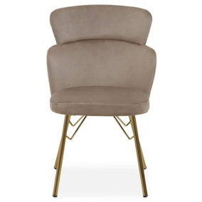 Interiors by Premier Mink Velvet Chair, Rustless Velvet Armchair, Easy to Assemble Bedroom Chair, Easy to Clean Outdoor Chair