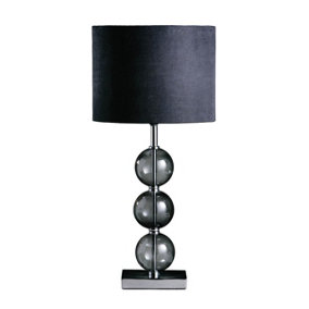 Interiors by Premier Mistro Black Suede Effect Shade Table Lamp