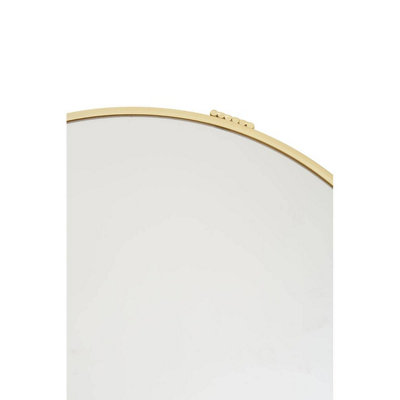 Interiors by Premier Modern Design Round Mirrored Top Gold Frame Table, Versatile Bedside Table, Easily Maintained Small Table