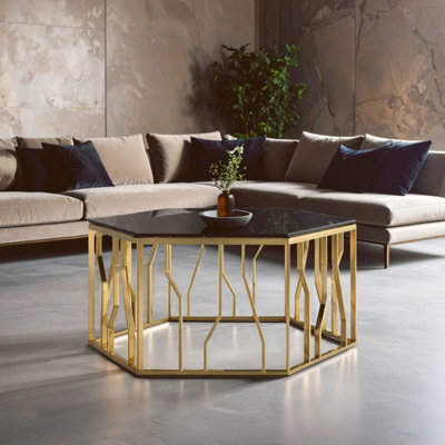 Interiors By Premier Modern Hexagonal Coffee Table Sturdy Metal ...