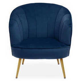 Interiors by Premier Modern Yolanda Midnight Velvet Chair, Exquisite & Cozy Desk Chair Velvet, Easy to Clean Velvet Accent Chair