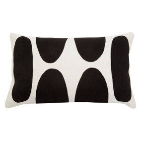 Interiors by Premier Monochrome Geometric Rectangular Cushion, Colourful Patterned Cushion for Living Room, Large Cushion Sofa