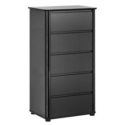 Interiors by Premier Moritz Black High Gloss 5 Drawer Chest