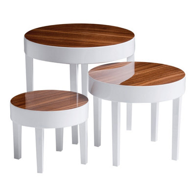 Interiors by Premier Moritz Nest of 3 White High Gloss Table