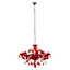 Interiors by Premier Murano Chrome & Red Crystal Glass Chandelier