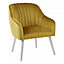 Interiors by Premier Mustard Fabric Armchair, Cozy Velvet Armchair, Dining Chair for Living Room, Home, Accent Arm Chair