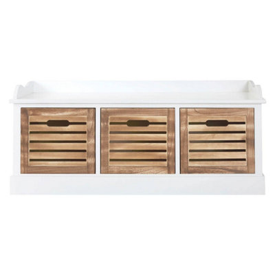 Interiors by Premier Natural and White 3 Drawer Chest, Contemporary Drawer Chest, Modern Drawers Unit, White 3 Drawer Dresser Unit