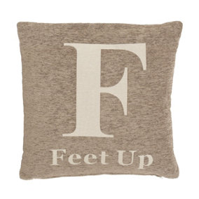 Interiors by Premier Natural 'Feet Up' Words Cushion