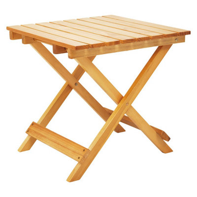 Interiors by Premier Natural Folding Table Small Folding Table, Easy to Clean Wooden Folding Table, Space-saver Fold-out Table