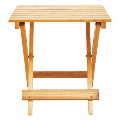 Interiors by Premier Natural Folding Table Small Folding Table, Easy to Clean Wooden Folding Table, Space-saver Fold-out Table