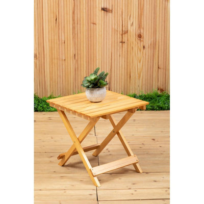 Interiors by Premier Natural Folding Table Small Folding Table, Easy to Clean Wooden Folding Table, Space-saver Fold-out Table