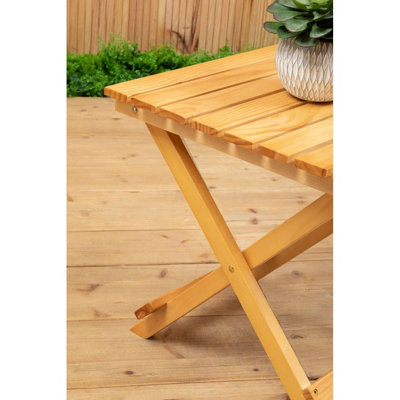 Interiors by Premier Natural Folding Table Small Folding Table, Easy to Clean Wooden Folding Table, Space-saver Fold-out Table