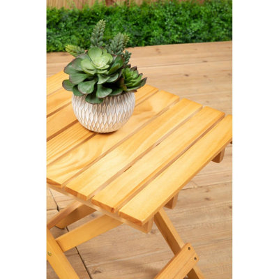 Interiors by Premier Natural Folding Table Small Folding Table, Easy to Clean Wooden Folding Table, Space-saver Fold-out Table