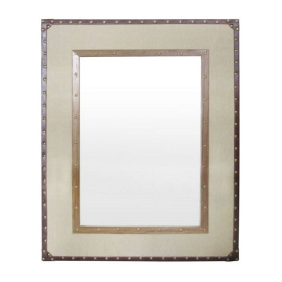 Interiors by Premier Natural Linen and Cotton Mix Mirror