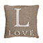 Interiors by Premier Natural 'Love' Words Cushion