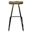 Interiors by Premier Natural Metal Frame Bar Stool, Sleek Kitchen Stool with Footrest, Contemporary Stool for Bar Counter