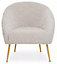 Interiors by Premier Natural Occasional Arm Chair with Curved Back, Velvet Upholstered Chair, Indoor Lounge Chair for Living Room