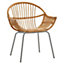 Interiors by Premier Natural Rattan Grey Metal Chair, Rustless Rattan Chair, Easy Cleaning Rattan Armchair