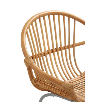 Interiors by Premier Natural Rattan Grey Metal Chair, Rustless Rattan ...