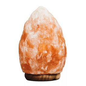 Interiors by Premier Natural Salt Lamp, Small Himalayan Salt Lamp with Wooden Base, Sturdy Décor Lamp with Natural Salt Glow