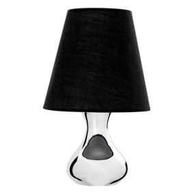 Interiors by Premier Nell Black Fabric Shade Table Lamp