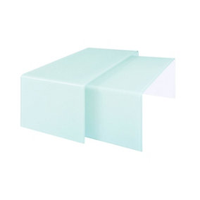 Interiors by Premier Nest Of 2 Aqua Green Bent Glass Coffee Tables