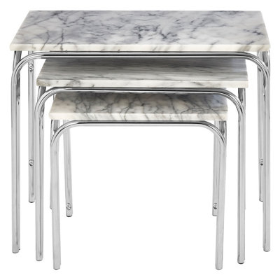 Interiors by Premier Nest Of 3 Tables With Chrome Base