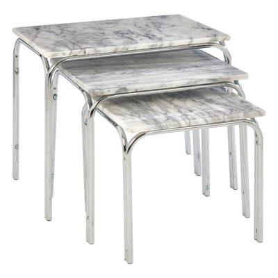 Interiors by Premier Nest Of 3 Tables With Chrome Base