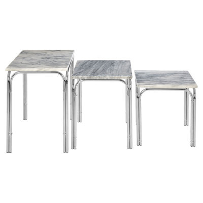 Interiors by Premier Nest Of 3 Tables With Chrome Base