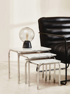 Interiors by Premier Nest Of 3 Tables With Chrome Base