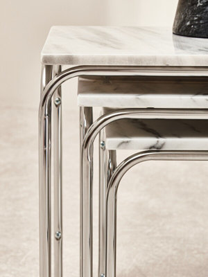 Interiors by Premier Nest Of 3 Tables With Chrome Base