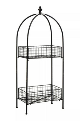 Interiors by Premier New York Loft Black 2 Tier Stand, Delivered Fully Assmbled