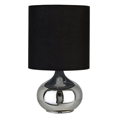 Interiors by Premier Niko Black Fabric Shade Table Lamp | DIY at B&Q