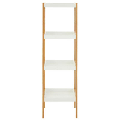 Interiors by Premier Nostra Four Tiered White And Natural Shelf Unit