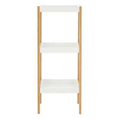 Interiors by Premier Nostra Three Tiered White And Natural Shelf Unit