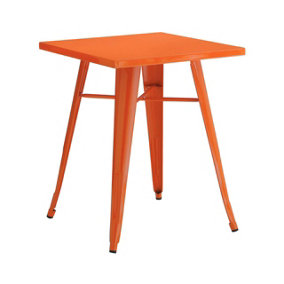 Interiors by Premier Orange Powder Coated Metal Cubic Table